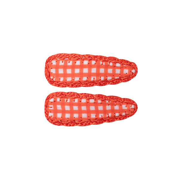 Mini Vichy Crochet Trim Hair Clip- 2pc