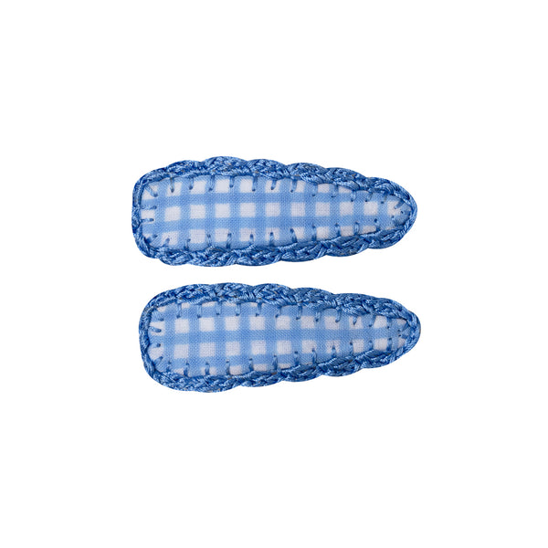 Mini Vichy Crochet Trim Hair Clip- 2pc