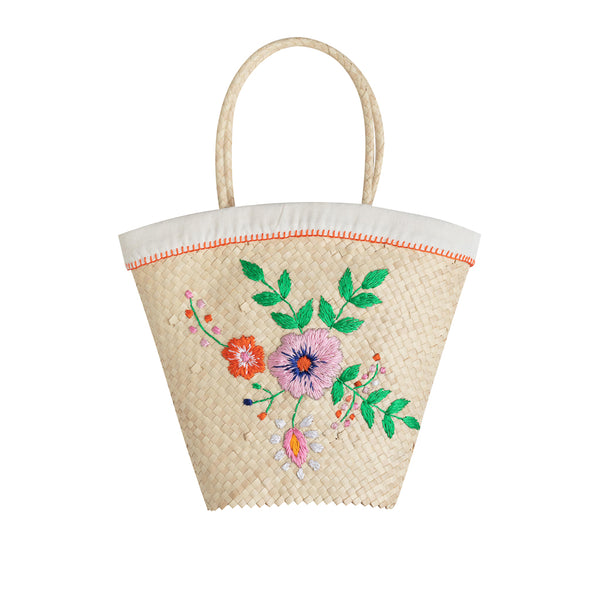 Flower Embroidered Basket