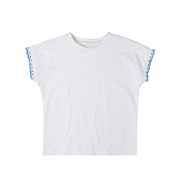 Simple Embroidered Trim T-shirt